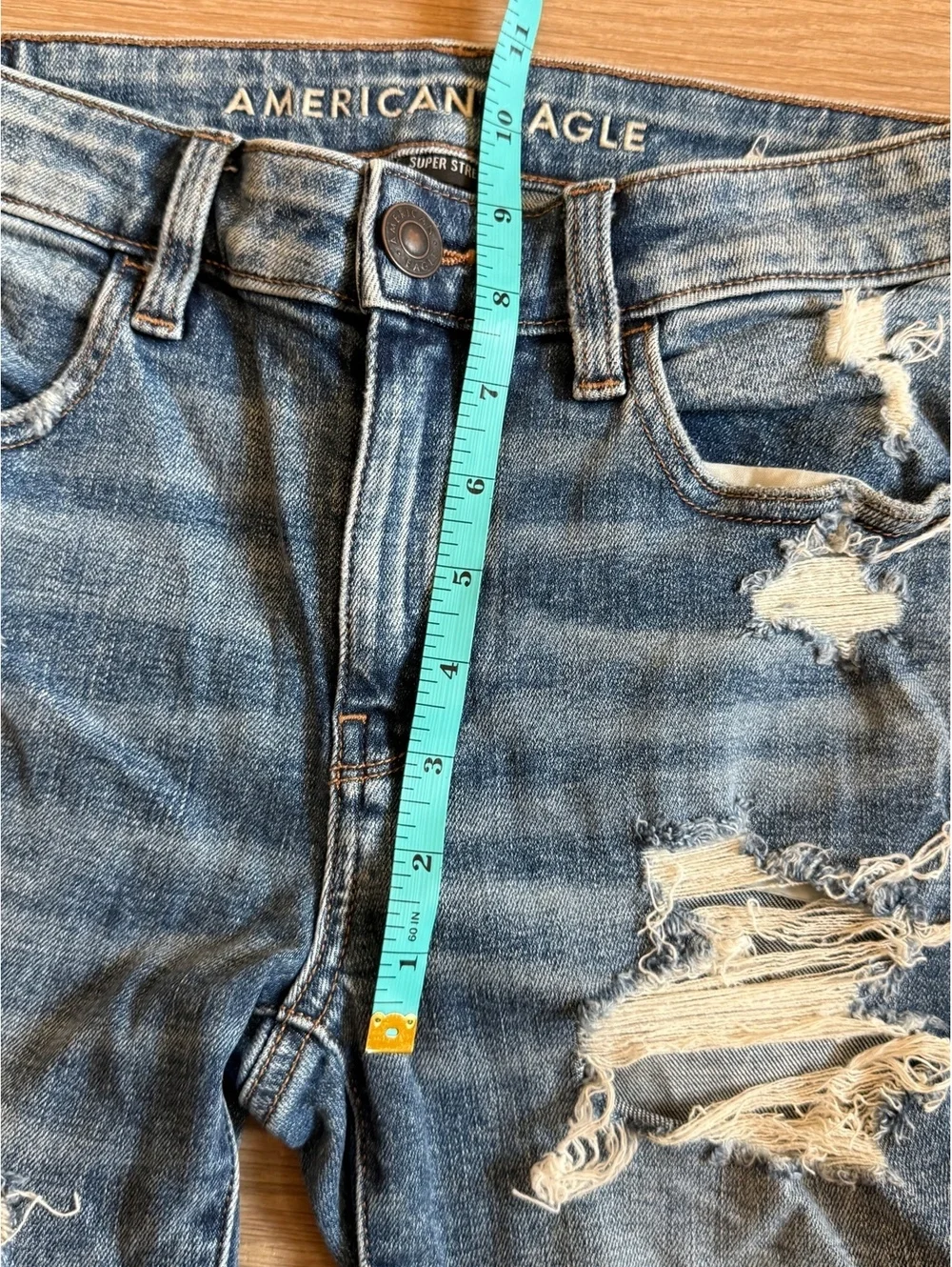 American Eagle Super Stretch Y2K vintage Distressed Skinny Jeans Size 6 Regular